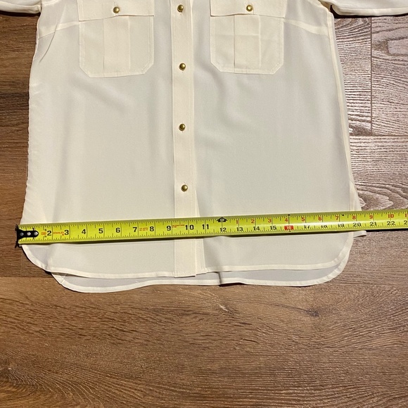 Marc by Marc Jacobs 100% Silk Blouse Canvas White Beige Cream Sz 4 S-M - Picture 11 of 13